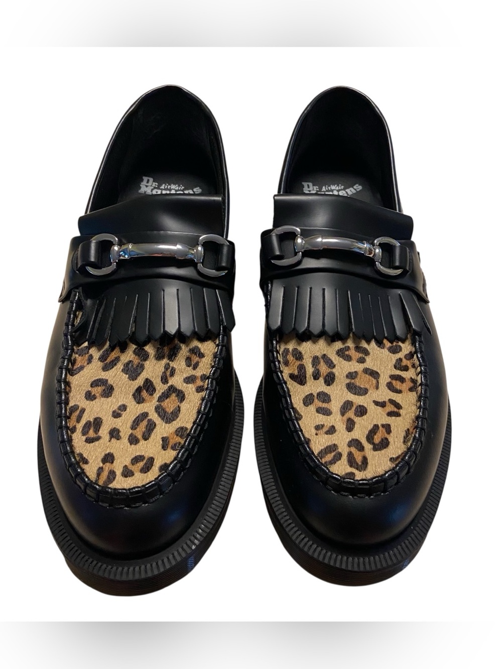 Dr. Martens Loafers M 10 W 11 Adrian Snaffle Leopard Print Calf Hair Never Worn